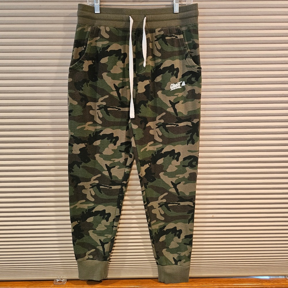 Ghost Lifestyle Sportiqe Camo Joggers Mens Large Green Camouflage Sweatpants L